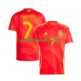 Maillot de Foot Espagne Alvaro Morata 7 Domicile UEFA EURO 2024